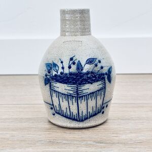 Salmon Falls Pottery Stoneware Blueberry Basket Vase 1999 Signed McEwen Jug NH